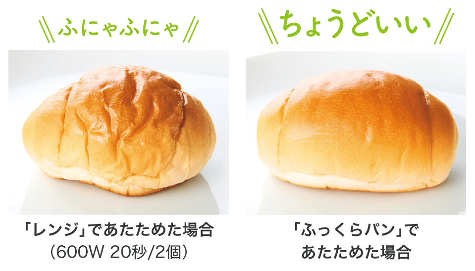 市販のパンが、焼きたてのようにふっくらあたたかく。